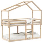 vidaXL Lit superposé avec toit 80x200 cm bois de pin massif