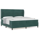 vidaXL Lit à ressorts avec matelas Vert foncé 200 x 200 cm Velours