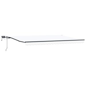vidaXL Auvent Rétractable Blanc 500 ×350 cm tissu