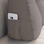 vidaXL Coussin de Dos Taupe 80 x 24 x 50 cm tissu