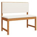 vidaXL Banc de jardin avec coussins 100x50x91 cm en bois massif d'acacia.
