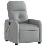 vidaXL Fauteuil de massage inclinable Gris clair Tissu