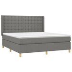 vidaXL Sommier à lattes de lit matelas LED Gris foncé 160x200 cm Tissu