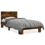 vidaXL Cadre de lit sans matelas chêne fumé 90x200 cm