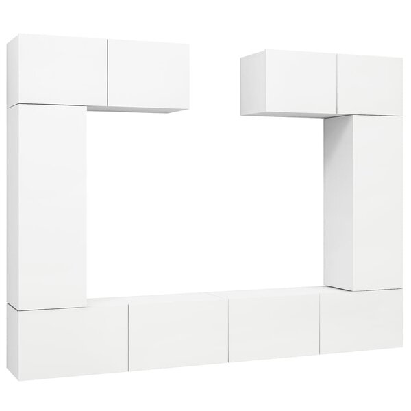 vidaXL Ensemble de meuble TV 6 Pièces Blanc Bois d'ingénierie