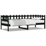 vidaXL Lit de jour sans matelas noir 80x200 cm bois de pin massif