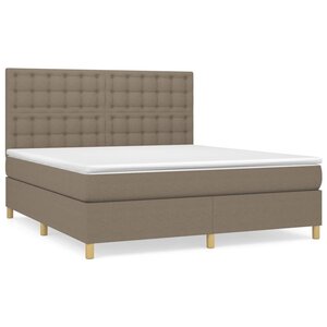 vidaXL Sommier à lattes de lit avec matelas Taupe 180x200 cm Tissu