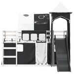 vidaXL Lit superposé sans matelas avec toboggan blanc noir 80x200 cm