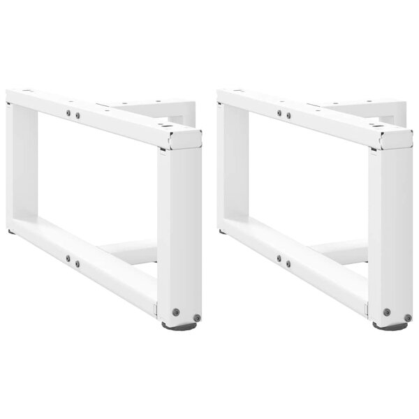 vidaXL Pieds de table basse en T  2 pièces  blanc  70 x 25 x (30-31) cm  acier