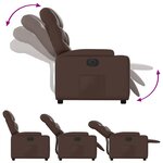 vidaXL Fauteuil inclinable électrique Marron Similicuir