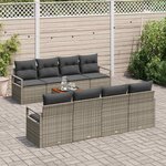vidaXL Ensemble de canapé de jardin 9 Pièces Gris