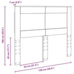 vidaXL Tête de lit Gris Sonoma 135 cm Bois d'ingénierie