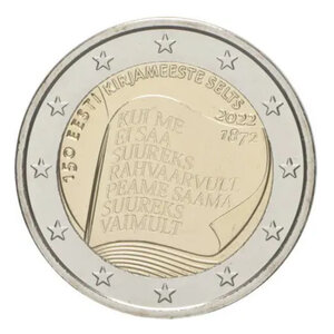 2 euros commémorative Estonie 2022 - La Société de Littérature estonienne.