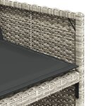 vidaXL Ensemble à manger de jardin et coussins 9 Pièces gris clair rotin