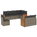 vidaXL Salon de jardin 8 Pièces avec coussins gris résine tressée