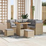 vidaXL Ensemble de canapé de jardin 8 Pièces beige et gris clair