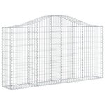 vidaXL Paniers à gabions arqués 18 Pièces 200x30x100/120 cm Fer galvanisé