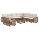 vidaXL Ensemble de canapé de jardin 11 Pièces Beige et blanc crème