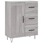 vidaXL Buffet haut Sonoma gris 69 5x34x180 cm Bois d'ingénierie