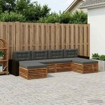 vidaXL Ensembles de canapés avec coussin 6 Pièces Bois d'Acacia Massif