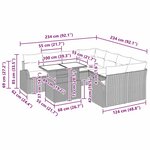 vidaXL Ensemble de Canapés avec coussin 9 Pièces Marron polyrotin