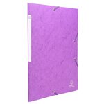 Chemise 3 Rabats À Élastiques Maxi Capacity Carte Lustrée 600g/m2 Scotten ®- A4 - Violet - X 25 - Exacompta