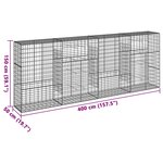 vidaXL Panier gabion avec couvercle 400x50x150 cm fer galvanisé