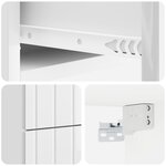 vidaXL Cabinet de chevet mural 2 Pièces Blanc brillant 33 x 34 5 x 43 cm