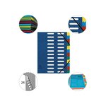 Trieur Harmonika® À Fenêtres Avec Élastiques Véritable Carte Lustrée 24 Compartiments - Bleu - X 4 - Exacompta