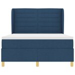 Lit box spring vidaXL avec matelas Bleu 140x200 cm en tissu