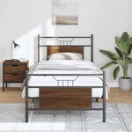vidaXL Cadre de lit sans matelas chêne marron 75x190cm bois ingénierie