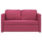 vidaXL Canapé-lit 2 en 1 rouge bordeaux 122x204x55 cm velours