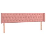 vidaXL Tête de lit avec oreilles Rose 203x16x78/88 cm Velours