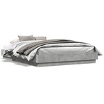 vidaXL Cadre de lit sans matelas gris béton 150x200 cm