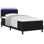 vidaXL Lit à ressorts avec matelas Noir 90 x 200 cm tissu