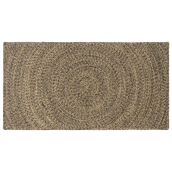 vidaXL Tapis de surface Naturel et noir 100 x 200 cm Jute