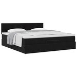 VidaXL Cadre de lit ottoman avec matelas noir 180x200 cm velours