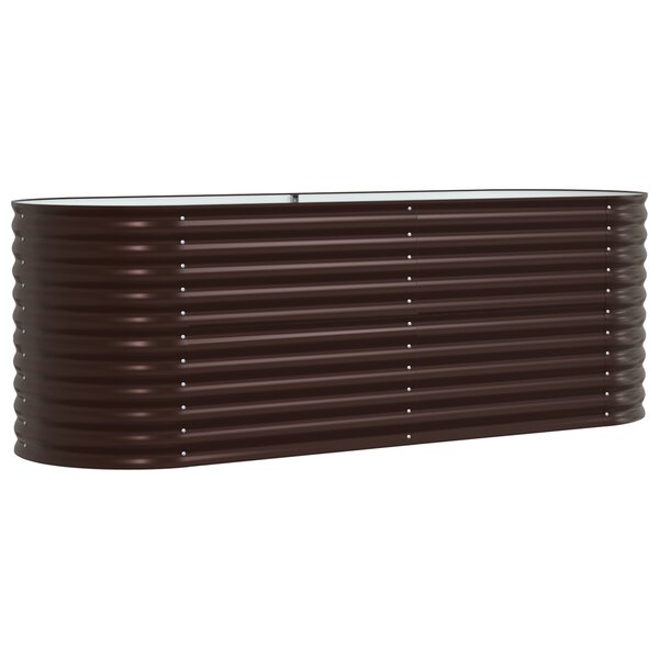 Bac de jardin surélevé vidaXL marron 240x80x81 cm en acier galvanisé