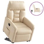 vidaXL Fauteuil inclinable électrique beige tissu microfibre