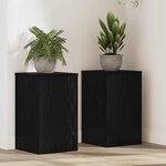 vidaXL Support de Plante 2 Pièces Chêne noir 30 x 30 x 50 cm