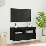 vidaXL Meuble TV mural Chêne noir 80 x 30 x 40 cm Bois d'ingénierie