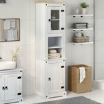 vidaXL Cabinet de salle de bain Blanc 50 x 40 x 185 cm Pin massif
