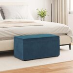 vidaXL Tabouret Bleu 81 x 41 x 40 cm Velours et Bois Composite