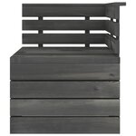 vidaXL Salon palette de jardin 3 Pièces Bois de pin massif Gris foncé