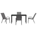 Ensemble de Salle à Manger de Jardin vidaXL 5 Pièces Gris Acier