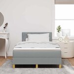 vidaXL Lit à ressorts avec coussin Gris clair 120 x 200 cm tissu