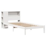 vidaXL Lit bibliothèque sans matelas blanc 90x190cm bois de pin massif