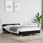 vidaXL Cadre de lit avec tête de lit Noir 120x200 cm Tissu