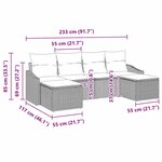 vidaXL Ensemble de Canapés avec coussin 6 Pièces Beige polyrotin