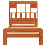 vidaXL Lit bibliothèque sans matelas cire marron 90x200 cm pin massif